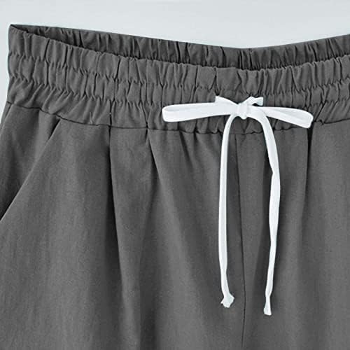 Mulheres calças de verão PLUS PLUS TAMANHA ALTA CURTO DE CURTOS PRAIA Pocket Pocket Pocket Lounge Five Ponts Exercícios