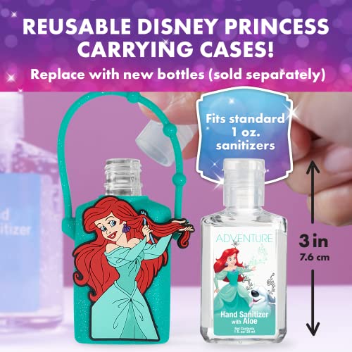 Evergreen Research Disney Store Princess Hand Sinitizer Holder Conjunto - pacote de 4, tamanho de viagem,