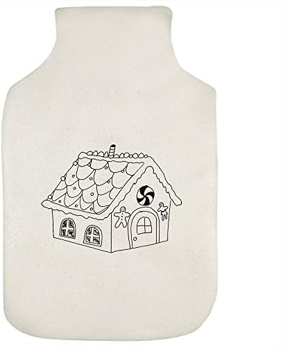 Azeeda 'Gingerbread House' Hot Water Bottle Bottle