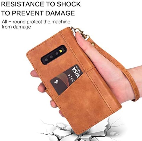 Caixa da carteira Samsung S10 para mulheres/homens, bolsa de telefonia de couro PU com suporte para