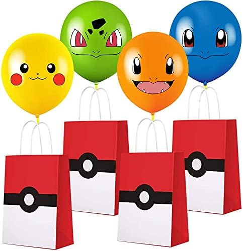 16+16 PCs Game Theme Birthday Party Gift Sacols com balão para bolso monstro suprimentos de festa de aniversário