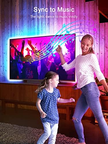 Gipoyent TV Light Strip, Music Sync LED TV Backlight, para TV de 45 a 75 polegadas, luz da TV LED com função