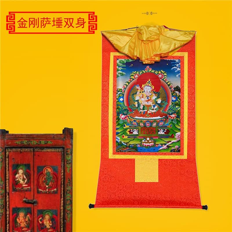 Gandhanra Vajrasatva em Yab Yum, Tibetan Thangka Painting Art, Budista Thangka Brocade, Tapeçaria de Buda