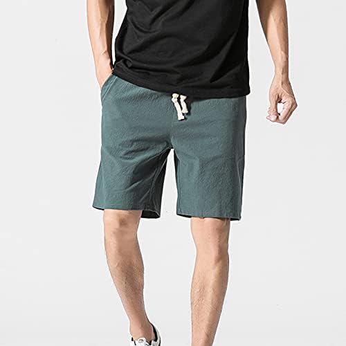 shorts de linho masculinos de lcepcy shorts casuais shorts de praia de verão grande cânhamo alto curto