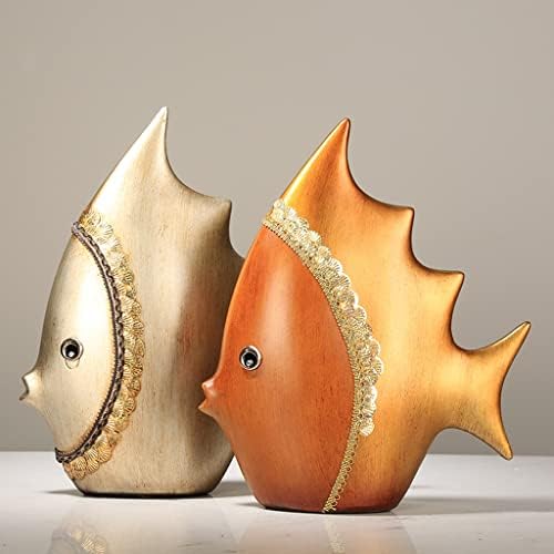 Ornamentos de estilo europeu de chunyu ornamentos criativos de cerâmica artesanato artesanato casal de peixe