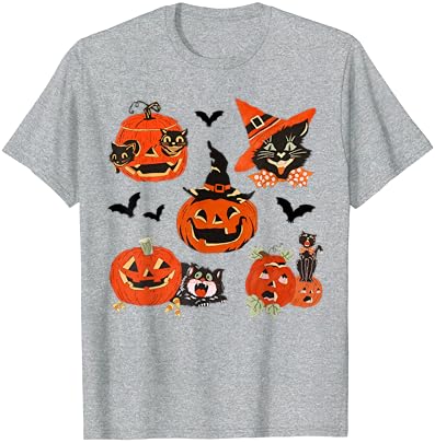Halloween vintage, halloween retrô, abóboras, camiseta de gatos pretos