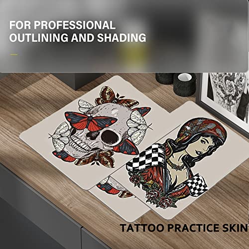 Sotica Tattoo Practice pele com papel de transferência, 40pcs tatuagem de pele e papel de rastreamento