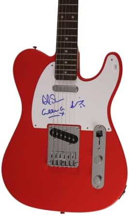 A banda de nova ordem assinou o autógrafo Red Fender Telecaster Guitar Guitar com James Spence JSA Autenticação