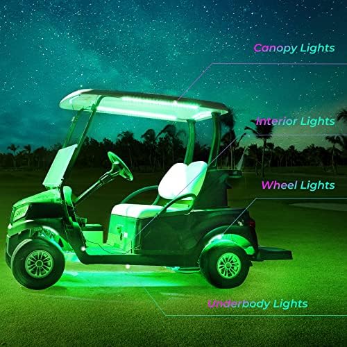 Kemimoto 12pcs milhões de cores carrinho de golfe kit de luz liderada e liderado e univeral 2-in-1 Golf Cart