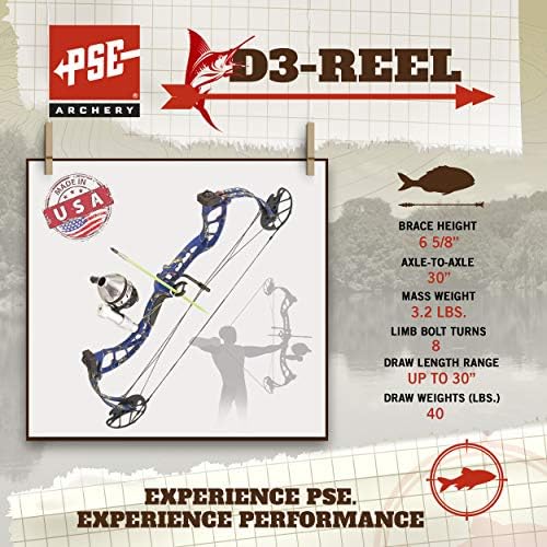PSE arco e flecha D3 Composto de pesca de arco-arco-kit-seprow-mão direita-azul dk'd-30-40