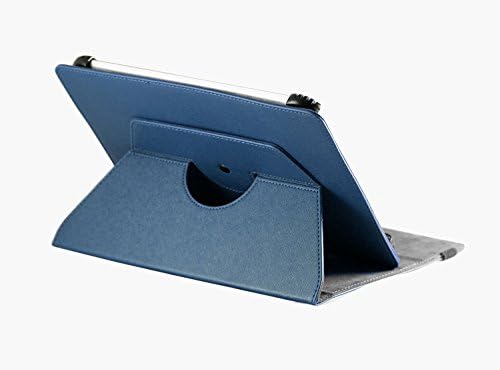 Capa de couro Faux Blue Navitech com 360 suporte de rotação compatível com o comprimido Polaroid 10,1 polegadas