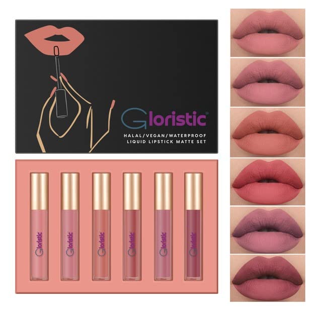 Glorista | Impermeável | 6pcs Liquid Matte Lipstick Conjunto | Prova de transferência | Prova de beijo |