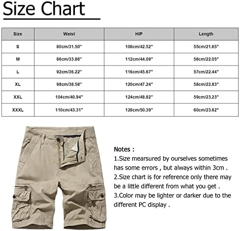 Shorts de carga masculinos, shorts de carga masculina Casual 5 polegadas Capri Shorts Ajuste relaxado com