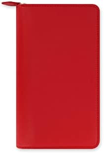 FILOFAX 17-022534 Organizador pessoal de Saffiano, Zip Compact, vermelho