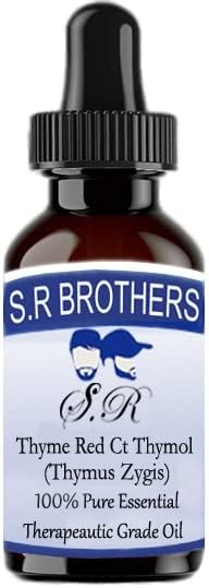 S.R Irmãos Tomilho, Red Ct Thymol Pure e Natural Terapeatic Grade Essential Oil com conta -gotas 15ml