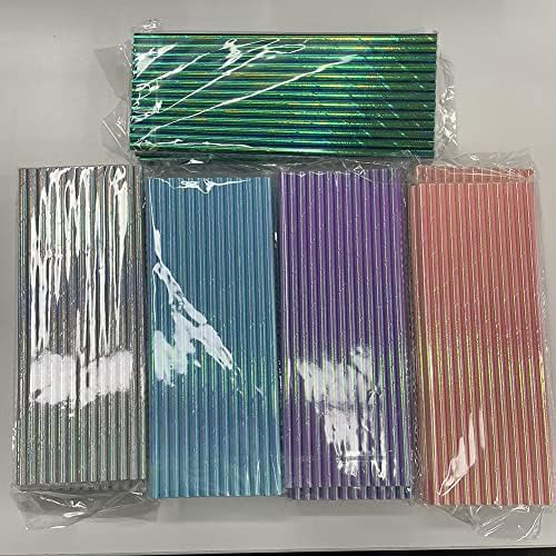 Eastvita 300pcs de papel para canudos de canudos descartáveis ​​Cores variadas Stravas retas Decoração de