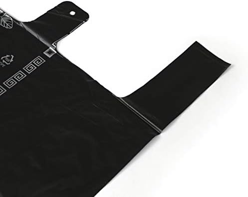 Grandes camisetas de mercearia plástica bolsas multiuso para transportar bolsa de manta de manta preta 39,4