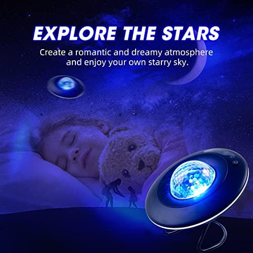 Rtjoy OVNI Galaxy Projector, LED STAR PROJECTE LUZ, Lâmpada de Nebula, Projector de Sé -Sky Bluetooth