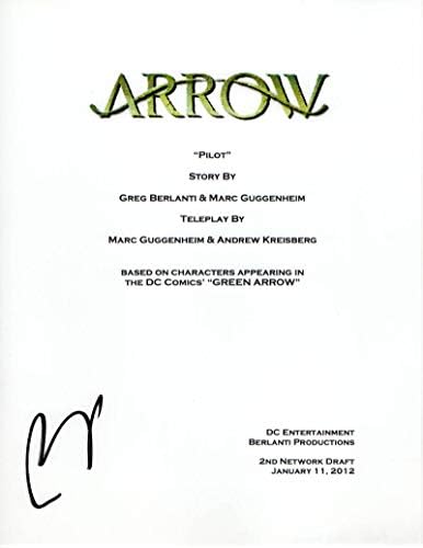 Paul Blackthorne assinou autógrafo - Arrow Full Pilot Script - Stephen Amell, Katie Cassidy, Willa Holland,