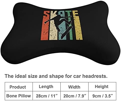 Travesseiro de pescoço do carro de skatista retrô 2 PCs Local de pescoço de cabeça respirável