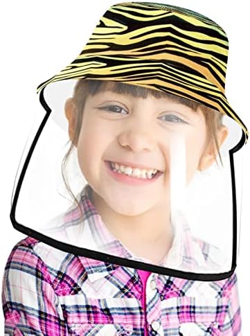 Chapéu de proteção para adultos com escudo facial, chapéu de pescador anti -sol, zebra arco -íris