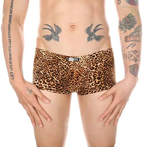 Mens cutejadores de roupas íntimas de baixa cintura sexy tights de estampa de leopardo de férias estampas