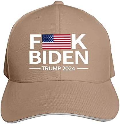 Foda -se Biden American Flag Trump 2024 Chapéus de pai ajustável Chapéu de caminhoneiro Sandwich