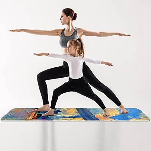 Yoga Mat Pintura a óleo de Londres Bridge Eco Friendly Non Slip Fitness Exerche Tapete para Pilates e exercícios
