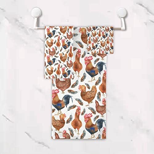 Conheça as galinhas gentis galo de luxo conjunto decorativo de luxo de 3 toalhas, toalhas de 3 peças, 1
