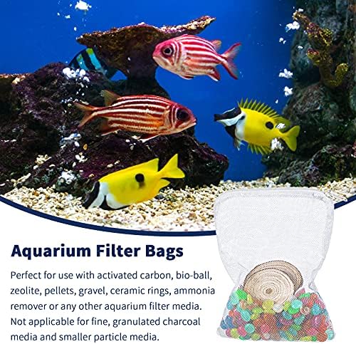 Shappy 20 peças Filtro aquário Bolsas de mídia de peixe Saco de filtro de peixe bolsa de rede