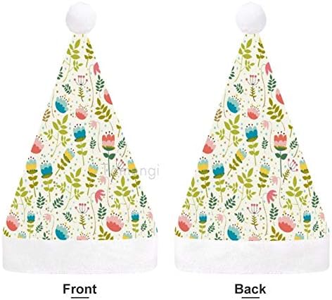 Chapéu de Papai Noel de Natal, Flores Florais Plantas de Natal Chapéu de Natal para Adultos, Unisex Comfort