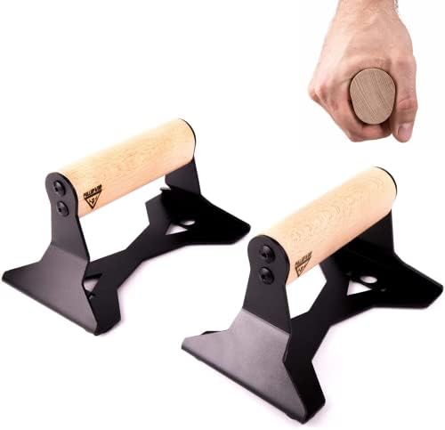 Pullup & Dip Wooden Push Up Bars com alça ergonômica e aço pesado-alças de flexão anti-deslizamento,