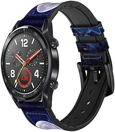 CA0799 Xmas Santa Moon Lear e Silicone Smart Watch Band Strap for Wristwatch Smartwatch Smart Watch Tamanho