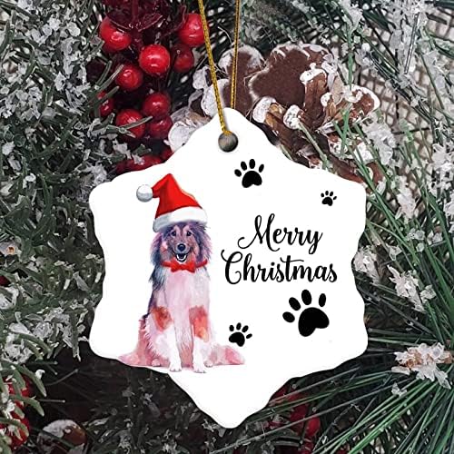 Memorial pendente de natal enfeites de animal de estimação Feliz Natal cachorro com chapéu de Natal decoração