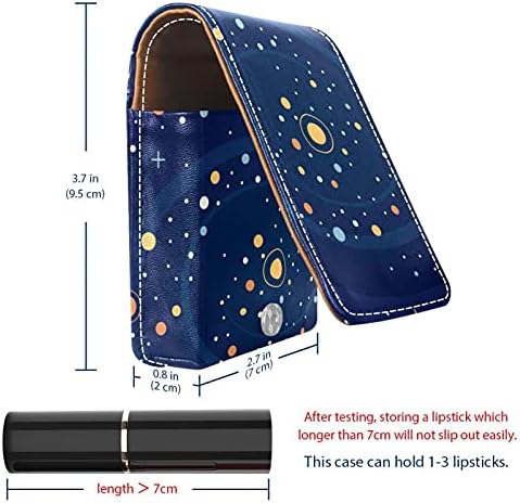 Caixa de batom com espelho Galaxy Space Lip Gloss Suports portátil Lipstick Storage Box Travel Makeup Bag Mini