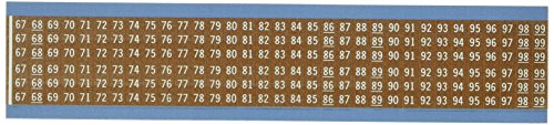 Brady WM-67-99-BR-PK Pano de vinil reposicionável, branco em marrom, números consecutivos Cartão de marcador