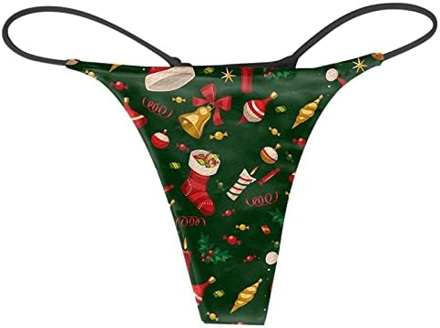 Christmas G String Tanks for Women Sexy Slutões Slutões respiráveis ​​calcinhas semestradas Mulheres T-Back