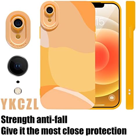 YKCZL Compatível com iPhone XR Caixa de 6,1 polegadas, Arte fofa de arte completa Lente de câmera protetora