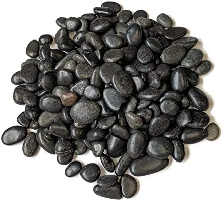 Midwest Hearth Natural decorativo de seixos pretos polidos de 3/8 tamanho de cascalho