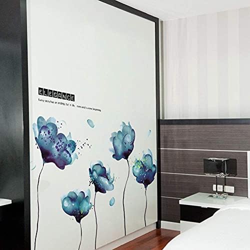 RW-2003 Removível 3d Blue Dream Flor Wall Stickers Diy Home Wall Decoration Decor de arte De decalqueira