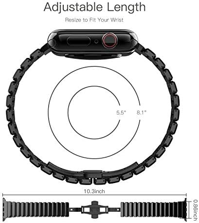 Banda de relógio Apple Apple, Apple relógio aço inoxidável Substituição de metal strap clássico