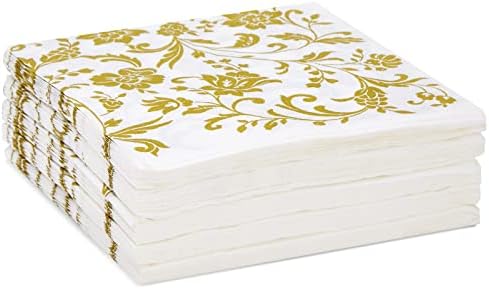Nudários de papel floral de folha de ouro de 100 embalagem, descartáveis, para materiais de festas de
