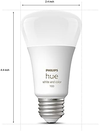 Philips Hue White e Color Ambiance Medium Lumen & White and Color Ambiance 2-Pack A19 LED SMART BULL,
