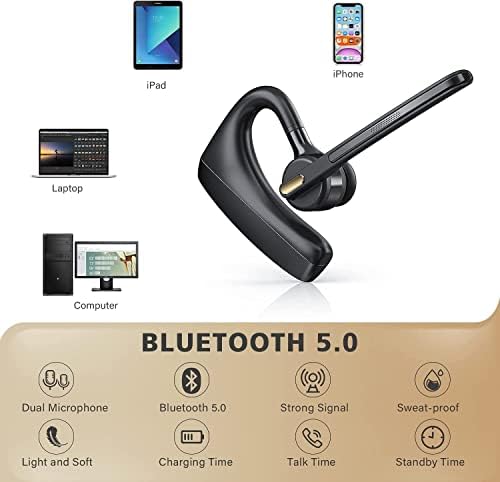 Fone de ouvido Bluetooth, fone de ouvido Bluetooth com orelha única com fone de ouvido sem fio CVC8.0