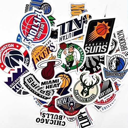 30 adesivos de basquete logotipo do time de basquete. Todas as 30 equipes. Mais 10 mais. Corte