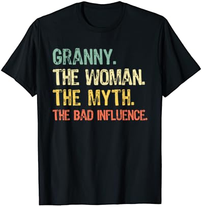 Vovó a mulher, o mito da má influência, a camiseta retrô engraçada