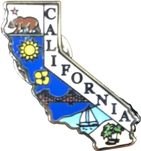 Pin de lapela em forma de mapa em forma de estado da Califórnia