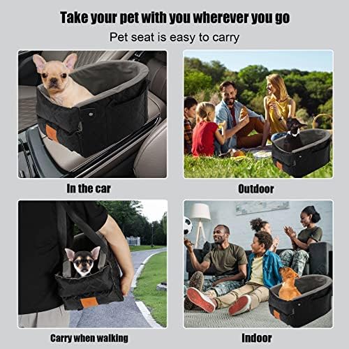 Sanyutan Small Dog Car Seate, assento de reforço de carro para cães, assento de cachorro para console central