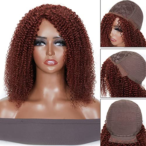 Nadula Hair Copper Red Red Short Curly Afro Wig Human Human for Black Women Winky Curly Hair Wig