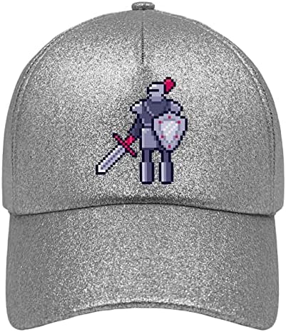 Chapéus de beisebol Pixel Knight Pai chapéu para meninas Chapéus engraçados espuma de glitter ajustável
